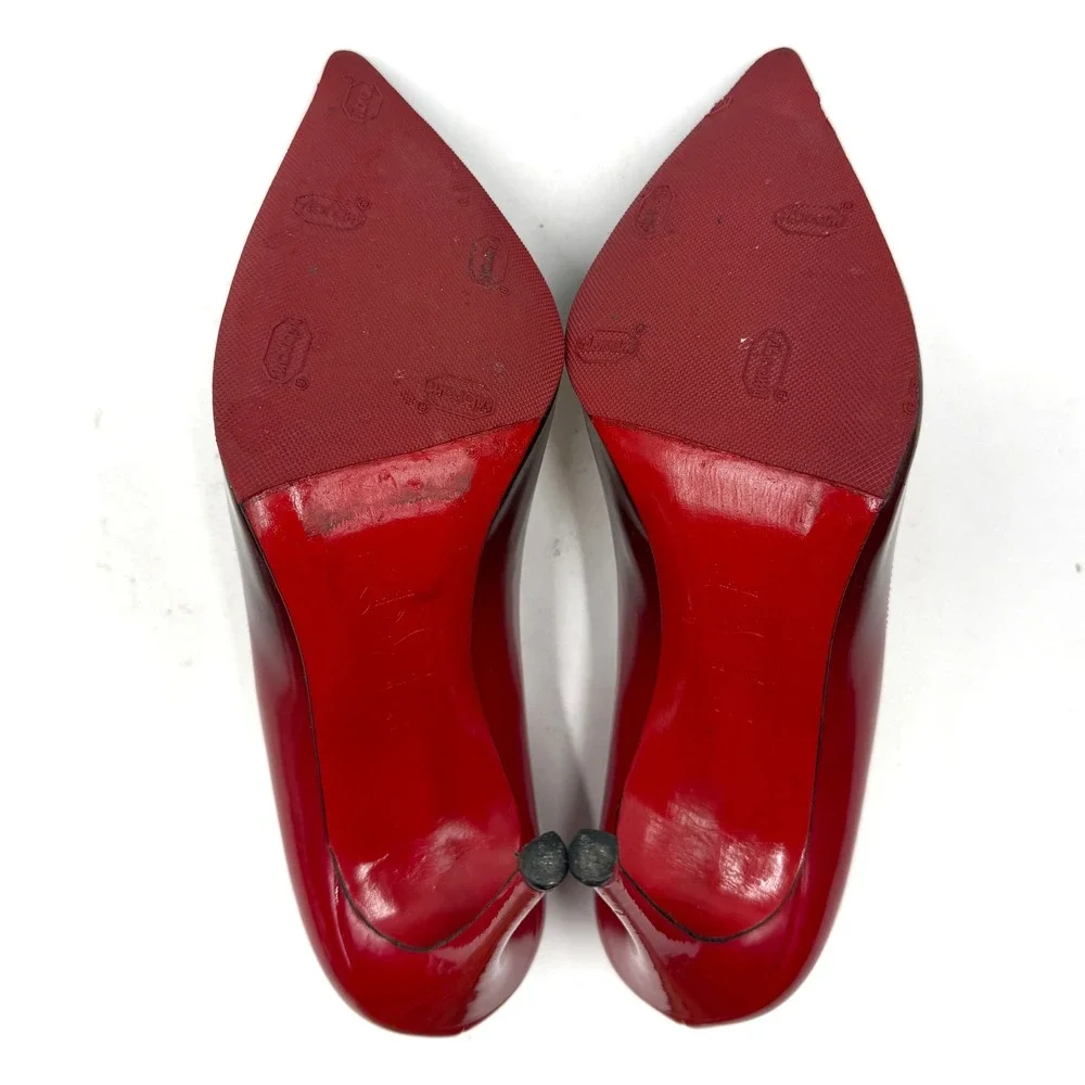 Christian Louboutin So Kate Pumps Red Black Ombre Patent Heels Sz 38.5 / 8.5